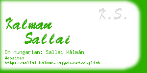 kalman sallai business card